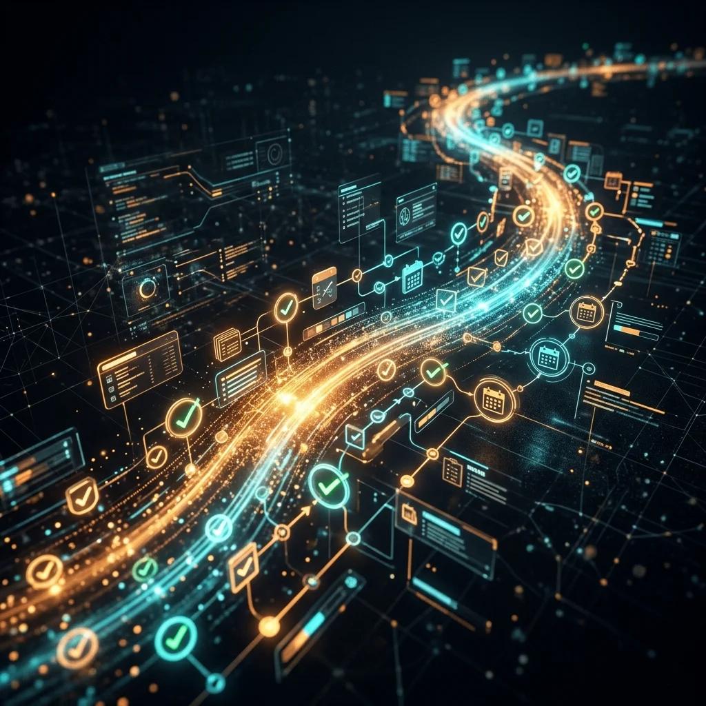 Intelligent Automation & Creative Workflows technology illustration
